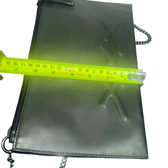 Ermenegildo Zegna XXX Leather Flat Zip Pouch Gray Crossbody Bag shoulder - Picture 6 of 16